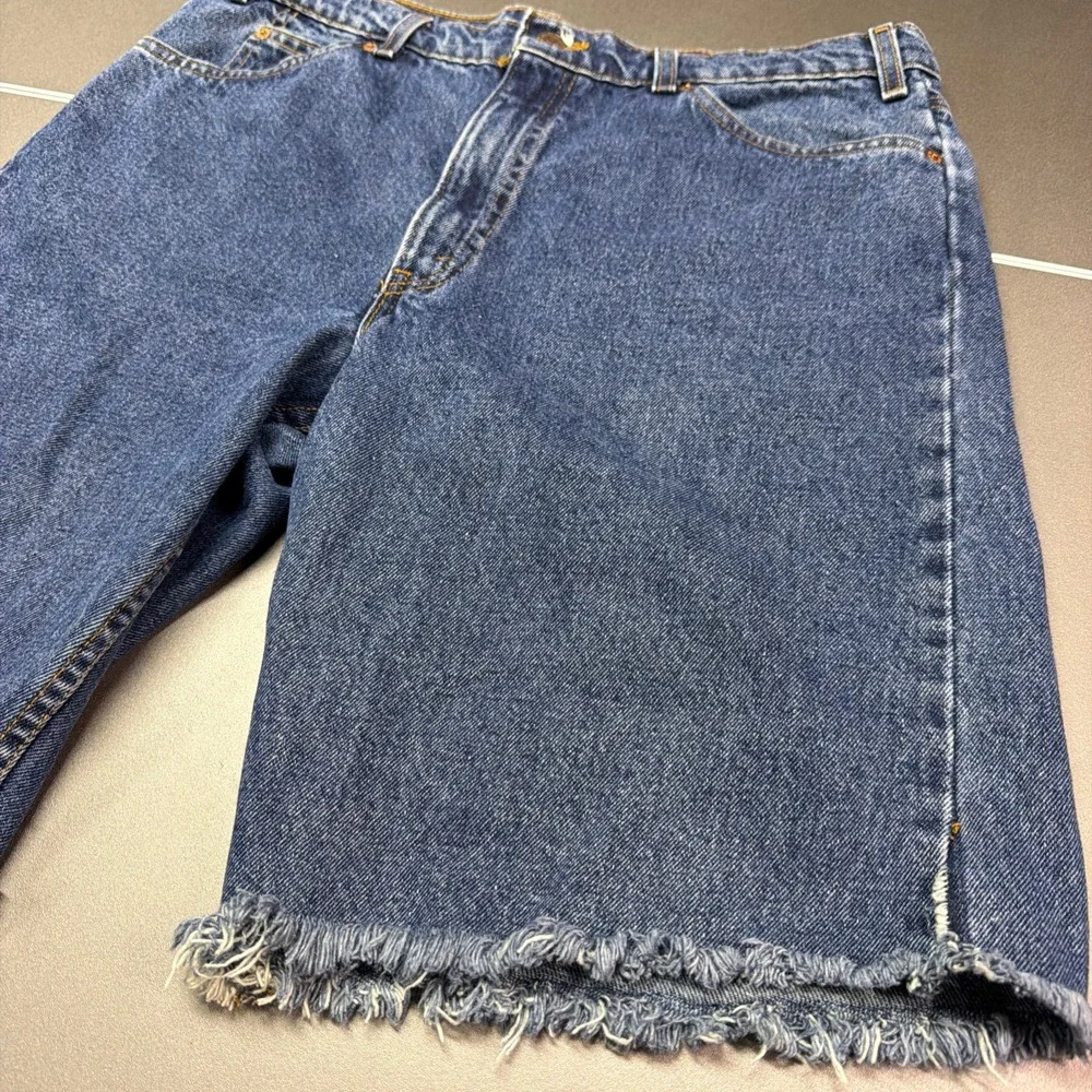 Levi's‎ 550 Relaxed Fit Cutoff Denim Shorts Men's 38 Blue Frayed Hem USA Vintage